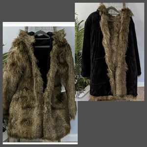 NWT Juicy Couture Faux Fur Reversible Velour COat